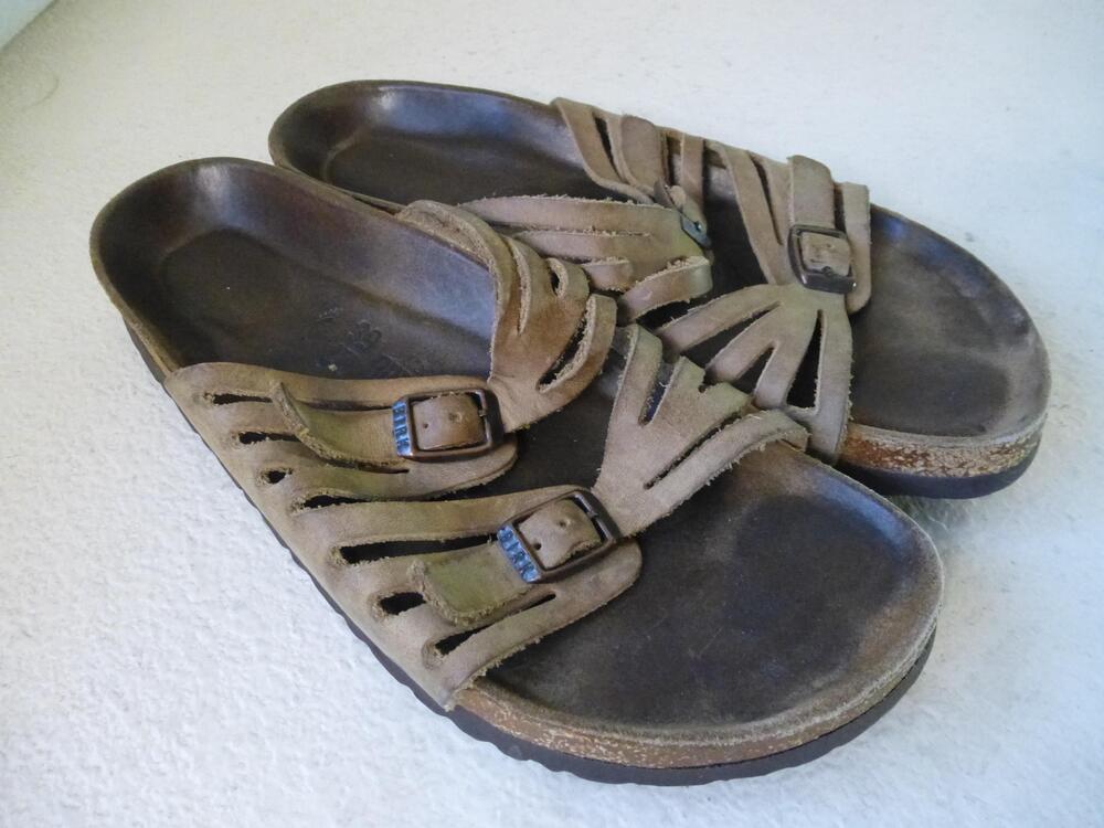 Birkenstock Sandals Womens Size 8 EU 39 Taupe Suede Granada Cork Footbed Germany